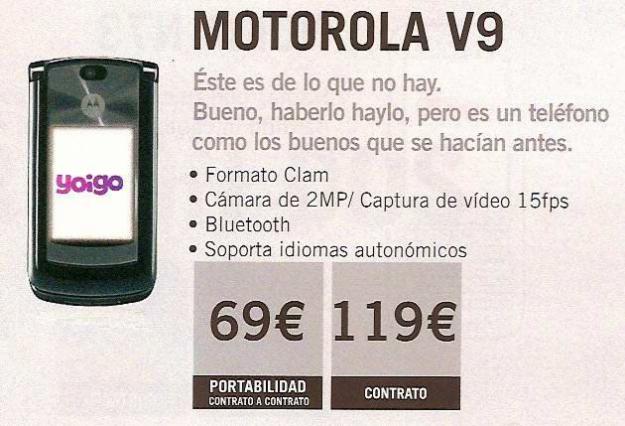 motorola v9 nuevo con contrato