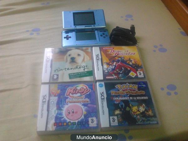 Nintendo DS azul + 4 Juegos