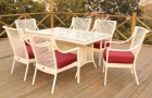 SET GLAMOUR, 6 SILLONES + MESA, ALUMINIO Y RATN BLANCO - mejor precio | unprecio.es