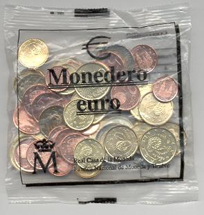 Bolsa-Monedero primeros euros. Sin abrir.