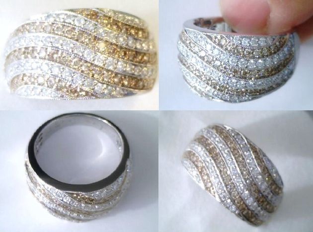 ANILLO SORTIJA MULTI DIAMANTES BLANCOS Y COAC