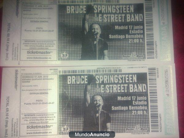 ENTRADAS BRUCE SPRINGSTEEN MADRID 2012