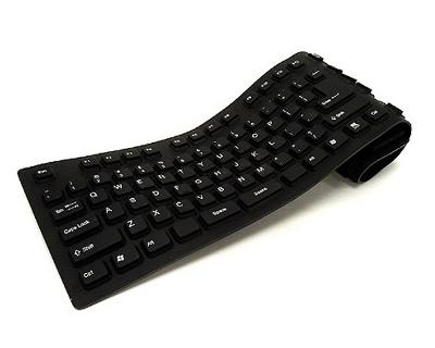 Teclado flexible y resistente al agua y otros líquidos.