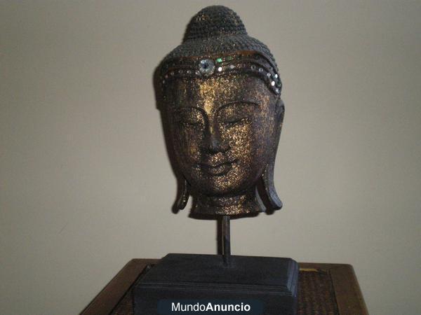 Buda Madera Maciza con Pedestal