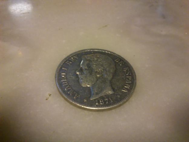 vendo moneda amdeo 5 pesetas del 1871 en buen estado