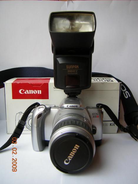 Canon analogica EOS 300v y flash Sunpak 888AFZ