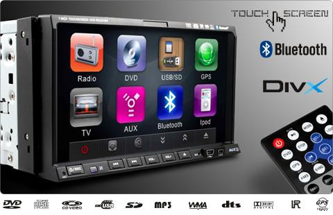 Autorradio 2Din DVD 7” Táctil con GPS,Bluetooth,Ipod y TV RFTGPS603