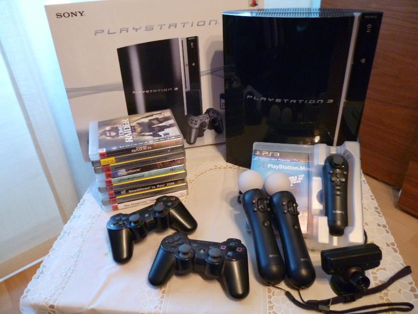 ps3 80 gb , juegos, ps move, guitar hero