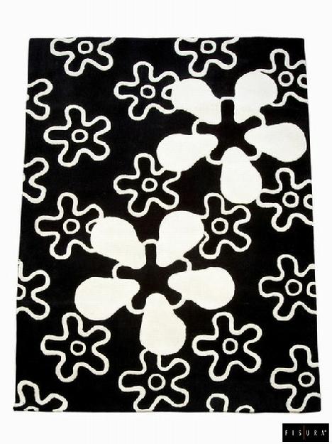 Fisura - Alfombra Asteroides F. Negro logos blanco 170x200