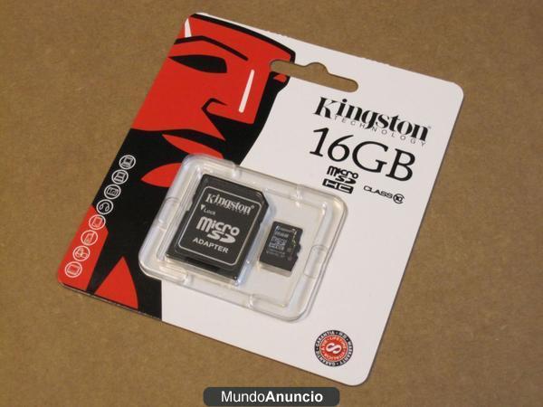 TARJETAS MICROSD KINGSTON DE 16 GB Y CLASE 10 NUEVAS