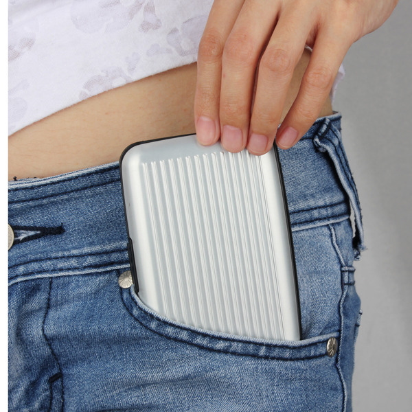 Cartera aluminio aluma wallet resistente de color plata