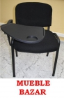 Silla Niza Estudio, brazo pala, chasis negro, tapizada ideal para Academias - mejor precio | unprecio.es