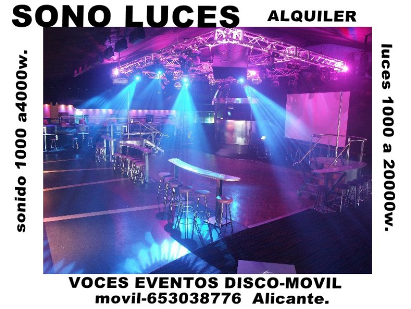 Alquiler de equipos de sonido y luces.alicante