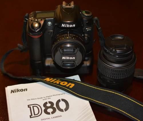 Nikon D80 Con 2 Lentes Y Grip En Excelentes Condiciones