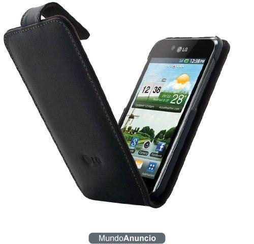 LG Optimus CCL-310 - Funda de cuero para LG Optimus P970, color negro