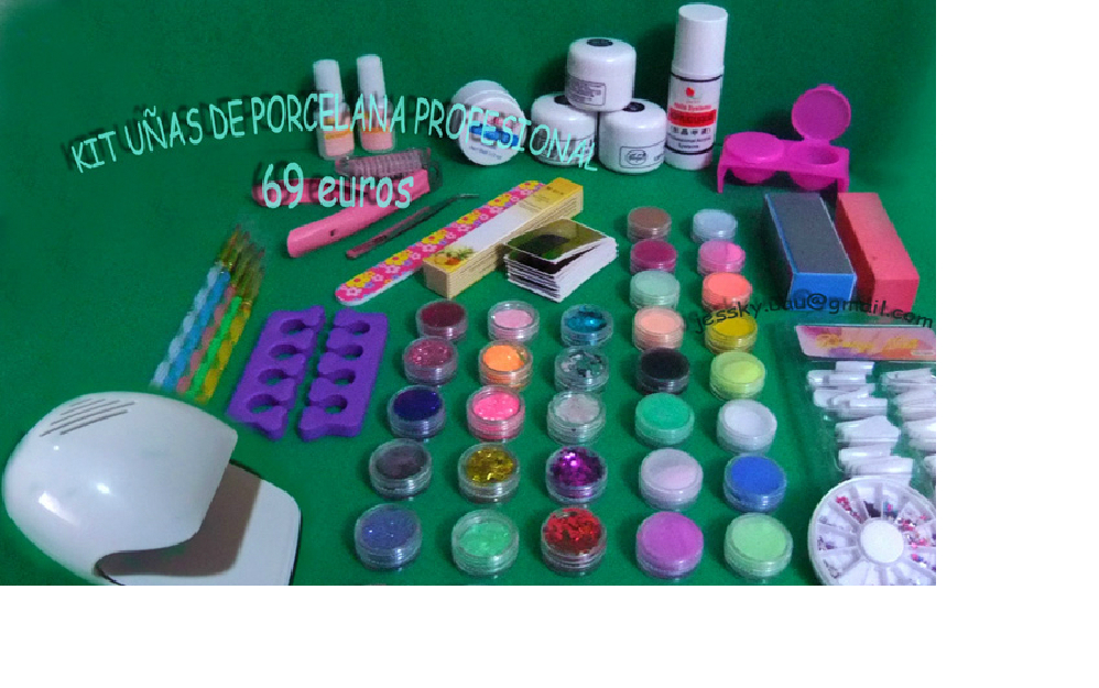 Kit uñas de porcelana y máquina aspiradora uñas