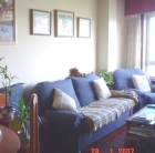 sofa 3 plazas y sillon a juego, economico, buena calidad, tapizado azul - mejor precio | unprecio.es