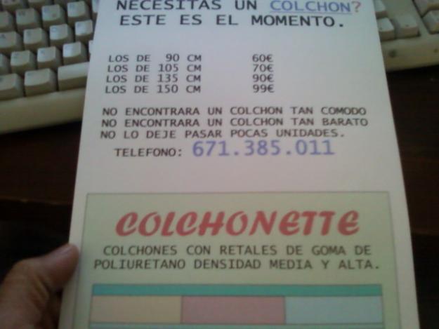 COLCHONES COLCHONETTE BARATISIMOS 671385.011 DESDE 90€ LOS DE MATRIMONIOS