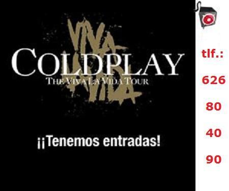 Entradas Coldplay Pista Barcelona 04 Septiembre 2009