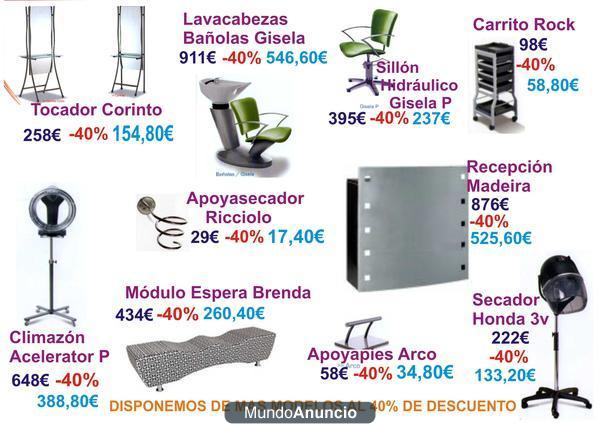 MOBILIARIO NUEVO PELUQUERíA AL 40% DESC