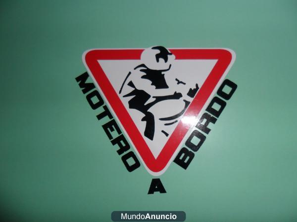 pegatina motero a bordo sticker moto coche vinilo