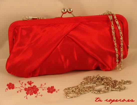 Bolso Fiesta de Tela Rojo