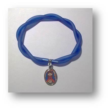 PULSERA VIRGENCITA PLIS en caucho de colores ... super BARATA !!!!!