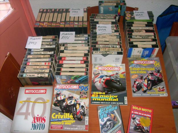 coleccion de videos y revistas motociclismo grandes premios 1992,93.94,95,96