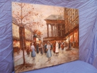 Oleo sobre lienzo, (sin marco), representando ciudad en invierno - mejor precio | unprecio.es