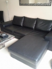 Fantástico sofá negro con chaiselong - mejor precio | unprecio.es