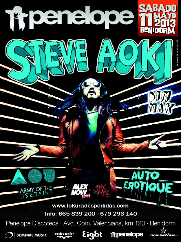Steve Aoki en Penelope Discoteca Benidorm 2013