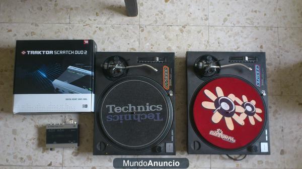 2 PLATOS TECHNICS SL-1210MK2 Y TRAKTOR SCRATCH DUO 2