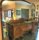 conjunto de muebles antiguos aparador con espejo grande y vitrina anos 40 - mejor precio | unprecio.es