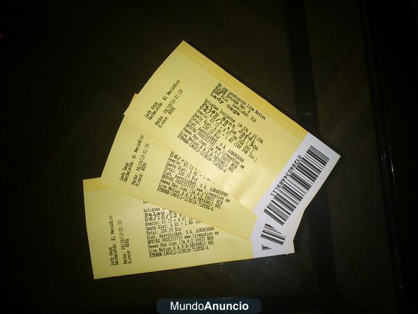 Vendo 3 Billetes Lady Gaga - 6 octubre (palau san jordi barcelona) 150 €/unidad