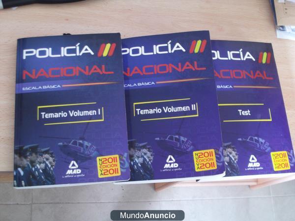 Se vende temarios policia nacional y libro de test, edicion 2011(MAD)