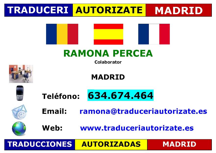 Madrid: traducciones autorizadas rumano-español-rumanoo / Apostilla de la Haya