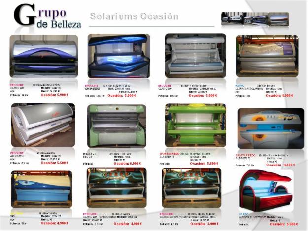 Ergoline solarium ocasion, Sportarredo, Iso Italia, Hapro, Philips, Tansum, Kbl Megasun,