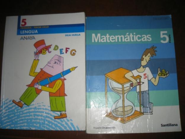 Libros de lengua y matematicas de 5º de primaria