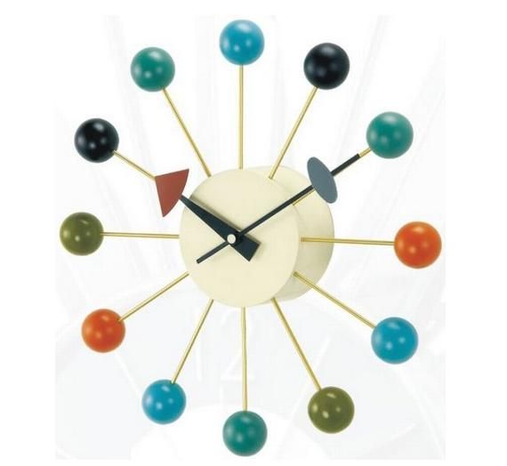 RELOJ DE PARED DE DISEO BOLAS MULTICOLOR