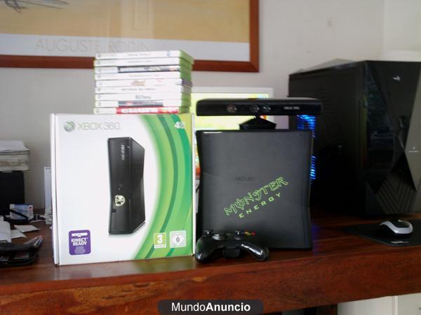 XBOX 360 SLIM 120GB+KINECT+JUEGOS