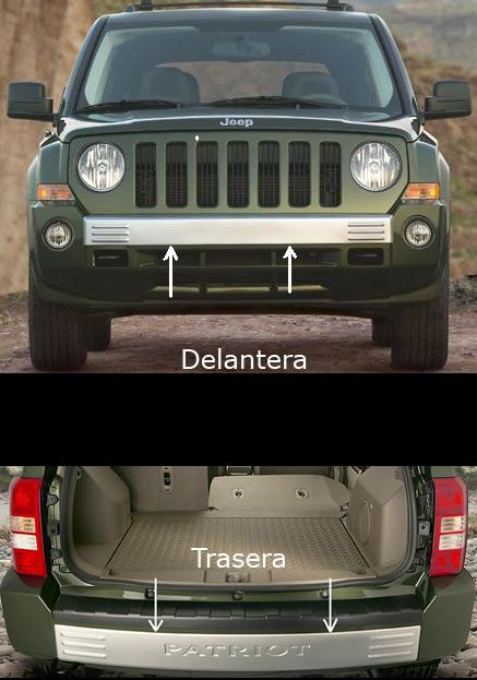 Jeep Patriot. Defensa Delantera y Trasera color Plata
