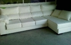 SOFA 3 PLAZAS MAS CHAISELONGUE PIEL FLOR - mejor precio | unprecio.es