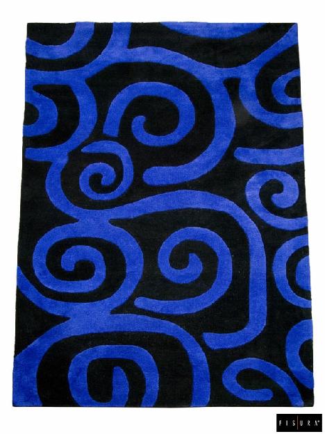 Fisura - Alfombra Abstracta Azul F. Negro 170x240