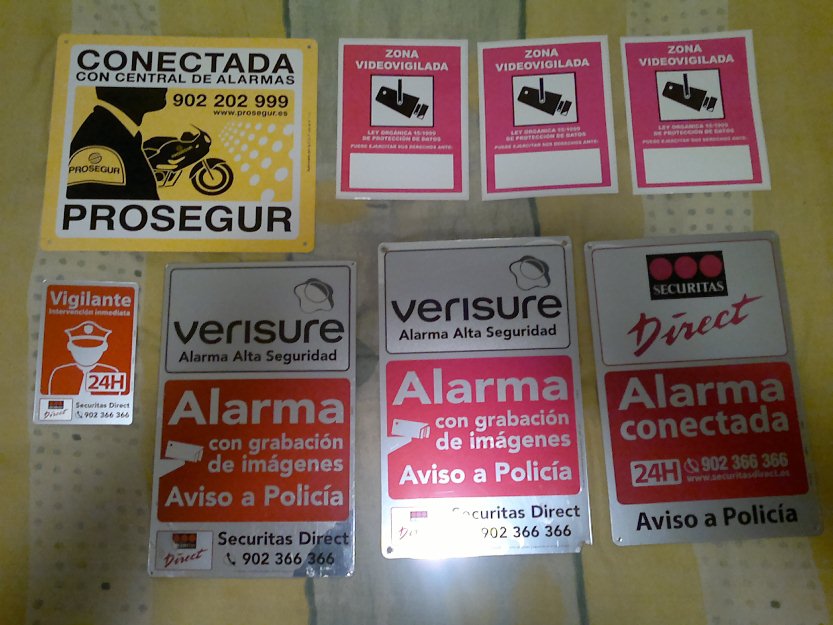 PLACA ALARMA DISUASORIA grande + pegatinas Securitas Direct. MODELO 2019  EUR 16,99 - PicClick ES