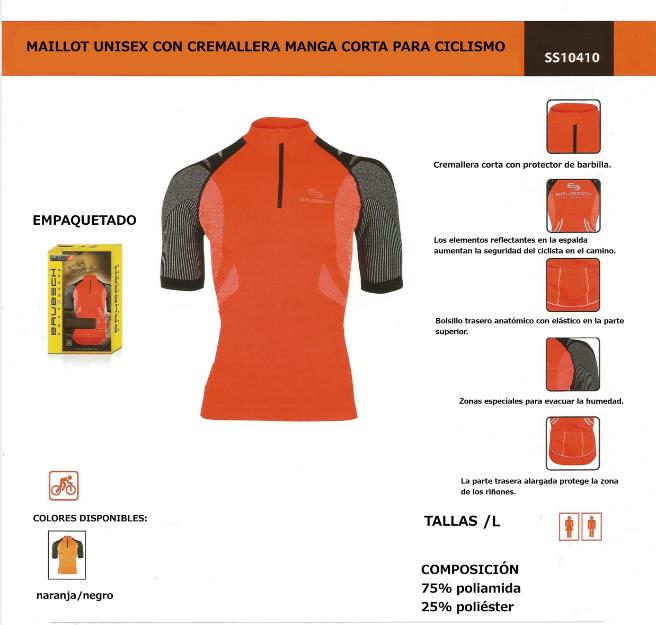 Maillot unisex con cremallera manga corta para ciclismo 