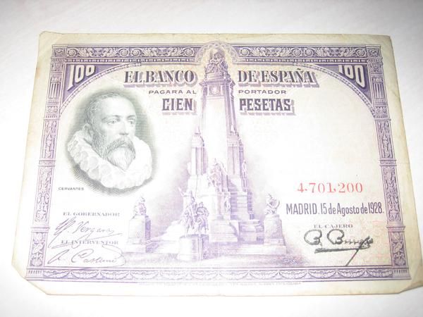 Billete de 100 pesetas de 1928