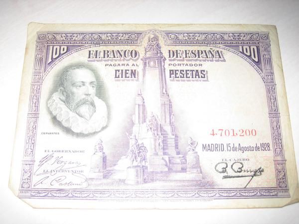 Billete de 100 pesetas de 1928