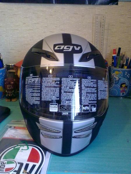 casco agv s4 plain black & silver competicion
