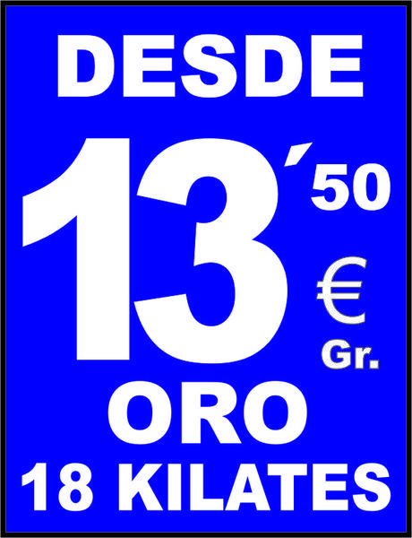 COMPRO ORO - TORREVIEJA - ELCHE - ALICANTE - BENIDORM - ELDA - VILLENA - PAGO DESDE 13,50 Euros/Gramo ORO DE 18 KILATES.