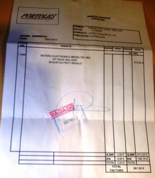Bateria electronica medeli dd 602